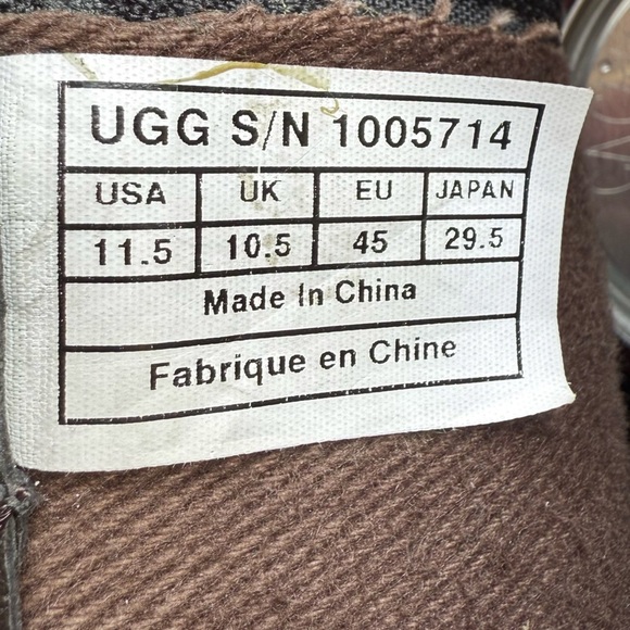 UGG Boots Lancing Dune Brown Leather Cap Toe zippers Ankle 10057614 Mens Sz 11.5